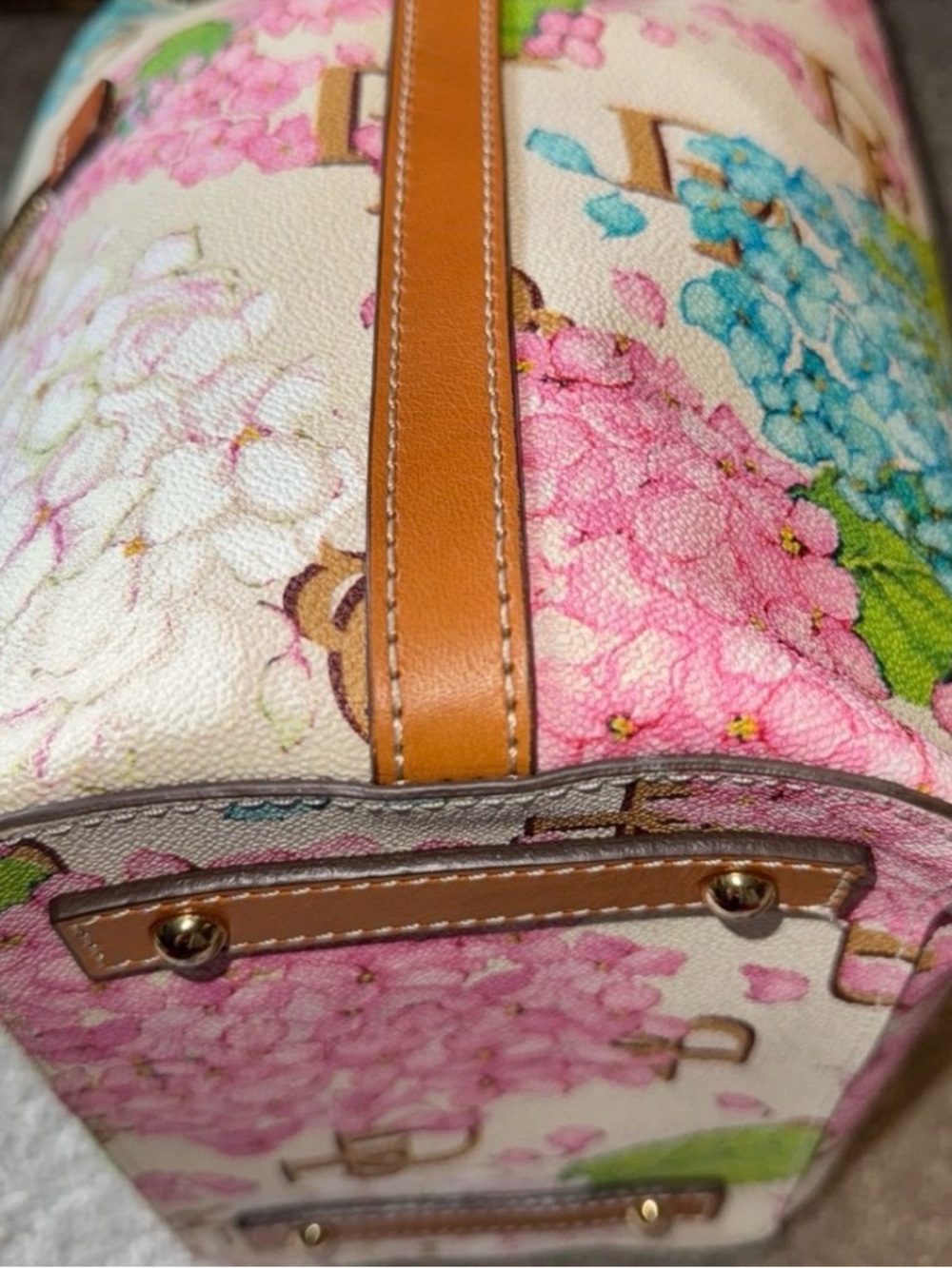Dooney & Bourke Hydrangea Drawstring Hobo Bag in coated cotton - Picture 7 of 12
